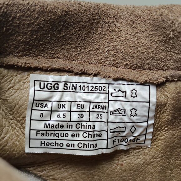 UGG Shenendoah Boots Womens Size 8 Tan Leather Fringe Ankle Moccasin Zip Slip On - Picture 7 of 9